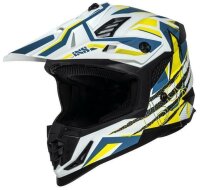 iXS Motocrosshelm iXS363 2.0 matt weiss-blau-gelb fluo XS