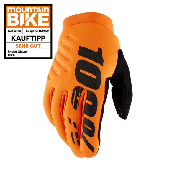 100% Brisker Gloves orange 2XL
