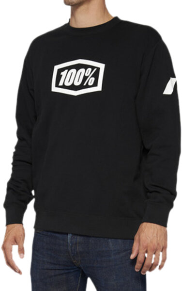 100% Icon Pullover Crewneck Fleece Black schwarz XL