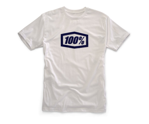 100% T-Shirt Essential weiss-blau XL