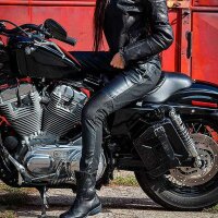 Trilobite Leder Leggings CE A Damen schwarz, Skinny-Fit -