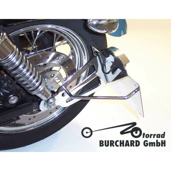 Burchard Excellence Seitl. Kennzeichenhalter mit Teilegutachten, für H.-D. Sportster/XL2 19mm Achse,schwarz glänzend