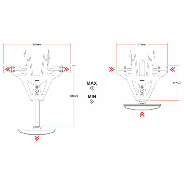 HIGHSIDER AKRON-RS für Ducati Monster, ohne Kennzeichenbeleuchtung