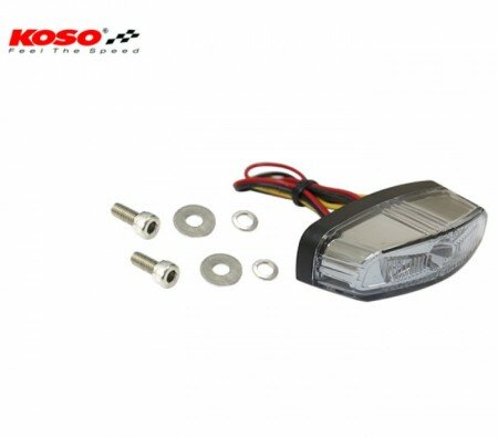 LED-Rücklicht "HAWKEYE" | getönt | mit KZB 30 mm | Maße: H 17 x B 50,2 x T 23, mm | E-geprüft
