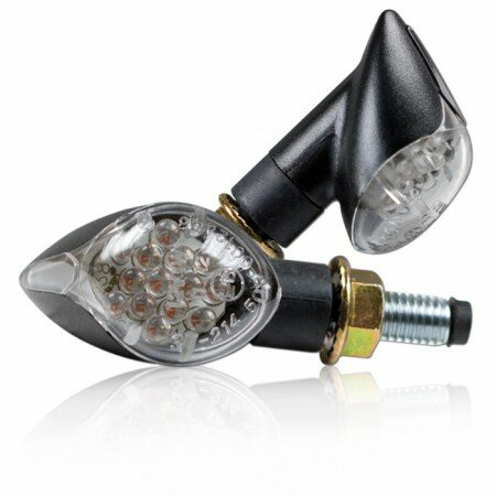 LED-Blinker "Knob" | schwarz | klar | M8 kurz | Maße: L 31 x B 24 x H 30 mm | E-geprüft*