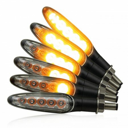 LED-Blinker RUNNER NG | SEQ | ABS | klar | schwarz M8 | Paar | L112 x B24 x H21mm | E-geprüft