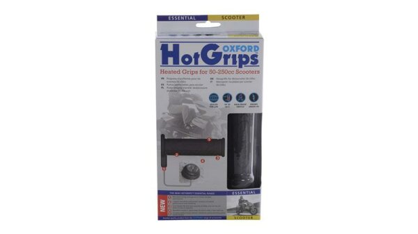 Oxford Oxford Hotgrips Essential Heizgriffe Scooter, 2 Heizstufen passend für 22 / 25 mm Lenkerenden schwarz