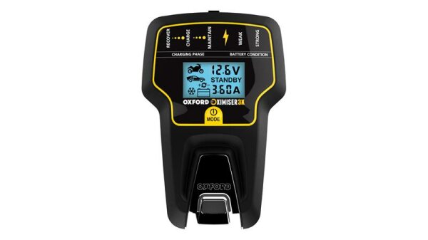Oxford Oximiser 3X Batterieladegerät Ladespannung 12 Volt schwarz,gelb