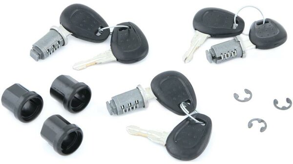 Kappa  Schlüssel-Set Schlüssel-Set für 3 Koffer = 6 Schlüssel schwarz inkl. 3 Schließzylinder und 3 Kappen
