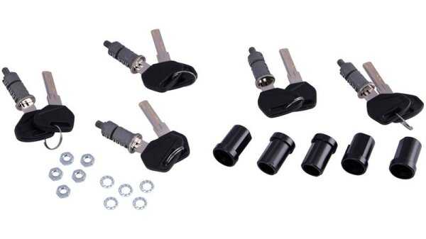 Kappa Security Lock Schlüssel-Set Schlüssel-Set für 5 Koffer = 10 Schlüssel schwarz inkl. 5 Schließzylinder und 5 Diebstahlsicherungen Passend für K-Venture Serie, GARDA-Serie, K56, K49, K47, K46, K400, K37, K35, K33 und K26