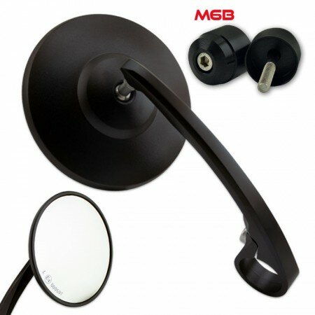 Lenkerendenspiegel "BOB 3" | Alu | schwarz | M6B