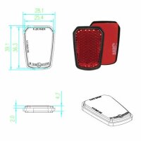 Reflektor "Shield" | trapezform | rot...
