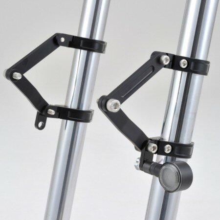CNC-Lampenhalter-Set | schwarz | Gabel Ø 35mm 4 x schwarze Schellen + 2 Halter + Blinkerhalter