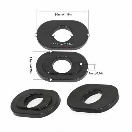 Indy Spacer "Honda" | schwarz | ABS VPE 4 Stck | Maße: L 30 x B 19 mm