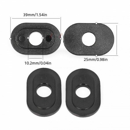 Indy Spacer "Honda" | schwarz | ABS VPE 4 Stck | Maße: L 39 x B 25 mm