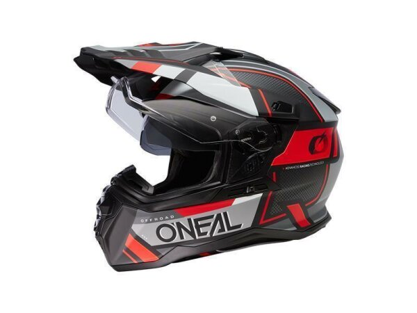 ONeal D-SRS Helmet SQUARE black/gray/red L (59/60 cm) ECE22.06