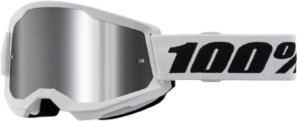 100% STRATA 2 Goggle White - Mirror Silver Lens
