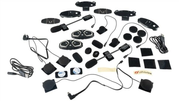 Interphone Connect Helmkommunikationssystem Double-Kit, inkl. Zubehör