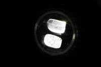 HIGHSIDER 5 3/4 Zoll LED-Scheinwerfer PECOS TYP 7 mit Standlichtring, sw matt, untere Befest.