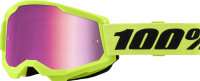 100% STRATA 2 Goggle Neon Yellow - Mirror Pink Lens