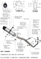 LEOVINCE SBK LV ONE EVO 1/1 YAMAHA MT-125 / XSR 125 / YZF-R125 INOX with catalyst Baujahr: 2021-2023 EURO 5