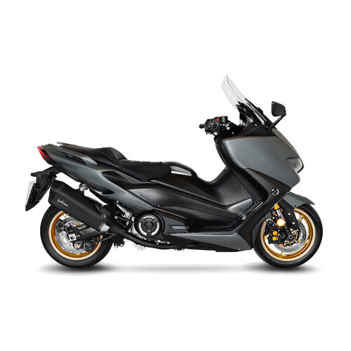 LEOVINCE SBK LV-12 FULL BLACK 2/1 YAMAHA TMAX 560/TECH MAX with catalyst - Black painted header pipes Baujahr: 2020-2023 EURO 5