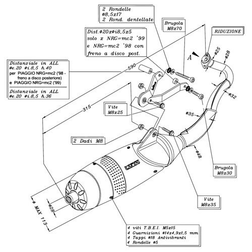 LeoVince Touring Piaggio NRG 50 - NTT 50 - NRG=mc2 50 - Typhoon 50