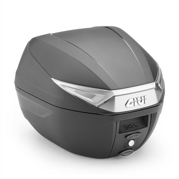 GIVI C30NT - Monolock Topcase mit Platte schwarz, mit transparenten Reflektoren