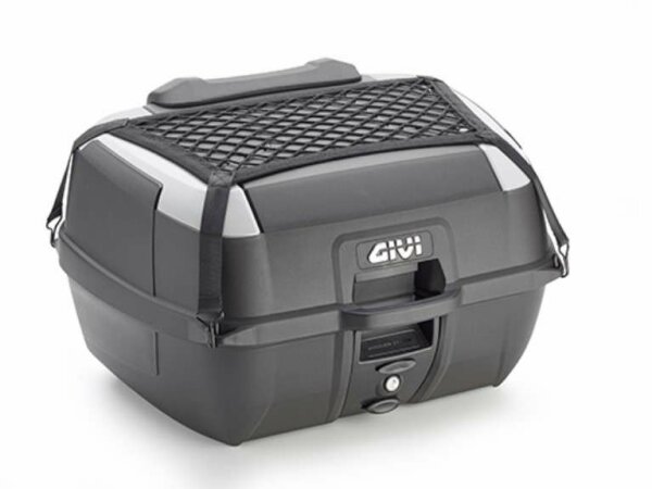 GIVI B45 - Monolock Topcase inkl. Platte, schwarz uni / 45 Liter Volumen / graue Einsätze