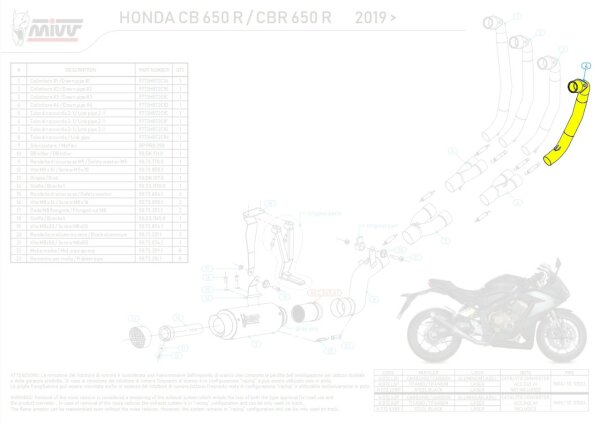 MIVV Verbindungsrohr für Honda CB 125 R 18-20