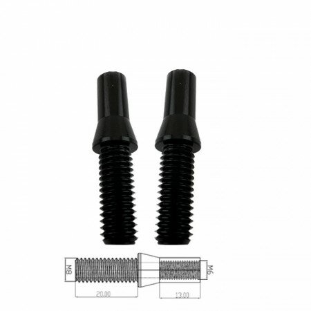 Blinkerverlängerung "EVO" | Alu | M6 auf M8 Paar | schwarz | Ø 10 x L 40mm