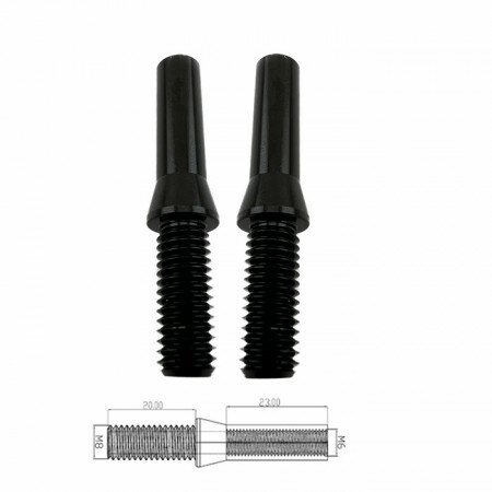 Blinkerverlängerung "EVO" | Alu | M6 auf M8 Paar | schwarz | Ø 10 x L 50mm