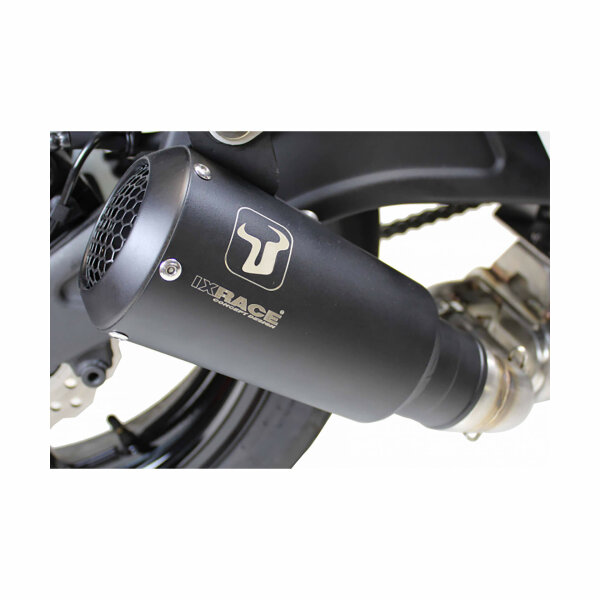 IXRACE MK2 Edelstahl black Endtopf, E-geprüft mit Euro 5+ Zulassung für Honda CB 500 Hornet 24 (PC71), CBR 500 R (PC70), 24, NX 500 (PC72), 24