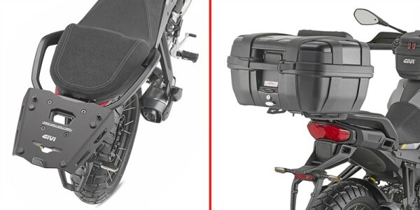 GIVI Alu Topcase Träger für Monokey Koffer, schwarz, für Moto Guzzi STELVIO (24-25)