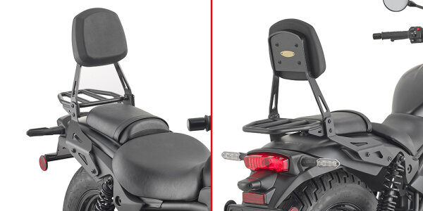 GIVI Sissybar mit Träger- schwarz für Kawasaki Eliminator 500 (24-26)