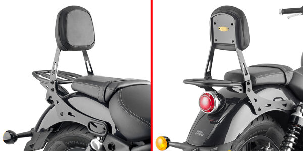 GIVI Sissybar mit Träger - schwarz für Royal Enfield Super Meteor 650 (23-26)
