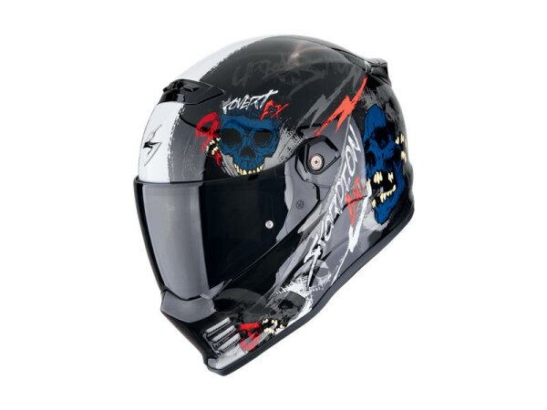 Scorpion COVERT FX SKULLZ Schwarz-Grau-Rot