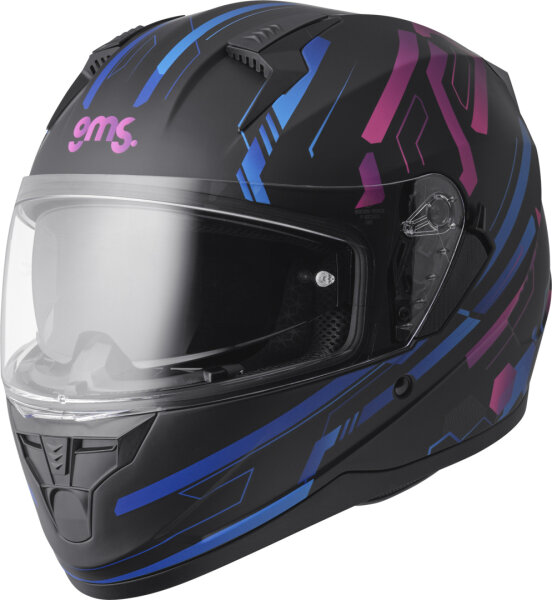 gms Integralhelm Hexago Graphic blau-violett