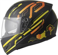 gms Integralhelm Hexago Graphic matt-gelb-orange