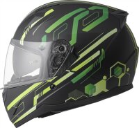 gms Integralhelm Hexago Graphic matt-grün