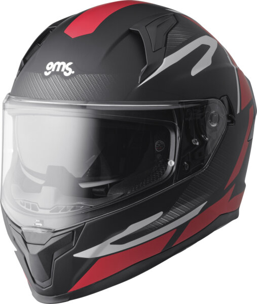 gms Integralhelm Velox Graphic matt schwarz-rot-weiss