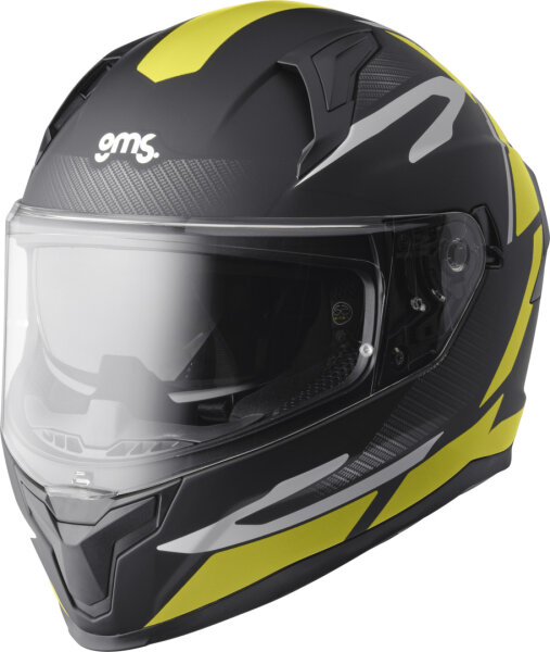 gms Integralhelm Velox Graphic matt schwarz-gelb-grau