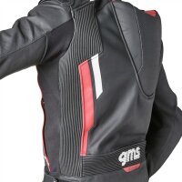 gms Lederjacke GR-1 schwarz-rot-weiss