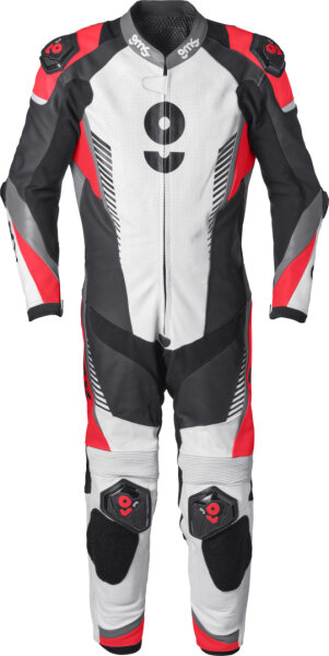 gms Lederkombi GRC-1 1PCS schwarz-weiss-rot