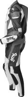 gms Lederkombi GRC-1 1PCS schwarz-weiss-grau