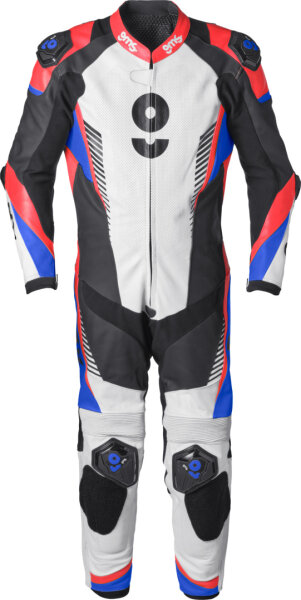gms Lederkombi GRC-1 1PCS schwarz-blau-rot