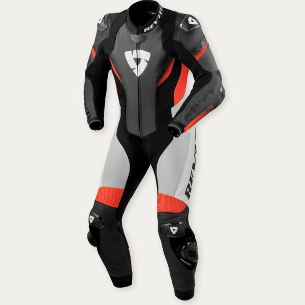 REVIT! Einteilige Lederkombi Herren Control Schwarz-Neon Rot standard