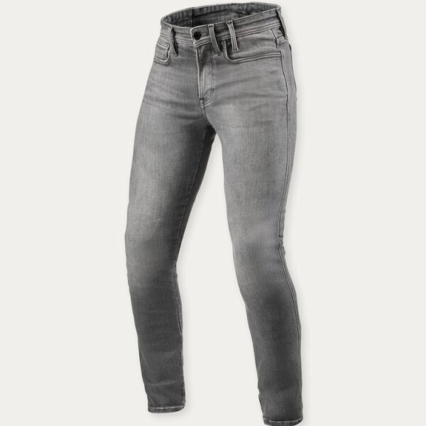 REVIT!  Piston 3 Skinny Jeans Herren Mittelgrau Used L32