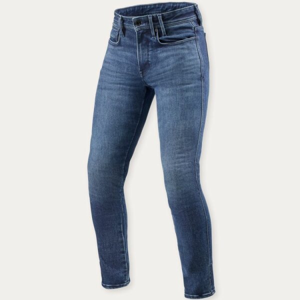 REVIT! Herren Jeans Piston 3 Skinny Mittelblau Used L30