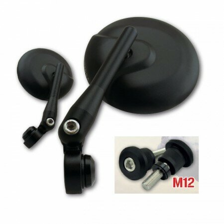 Lenkerendenspiegel "NOVARA" | Alu | schwarz | M12